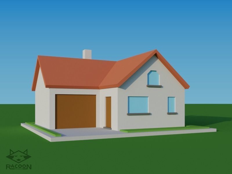 20 LowPoly houses Low-poly 3D model_1