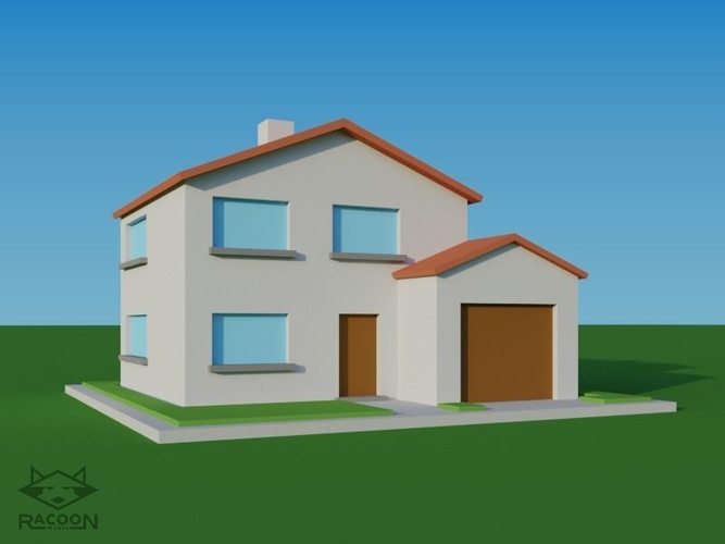 20 LowPoly houses Low-poly 3D model 7