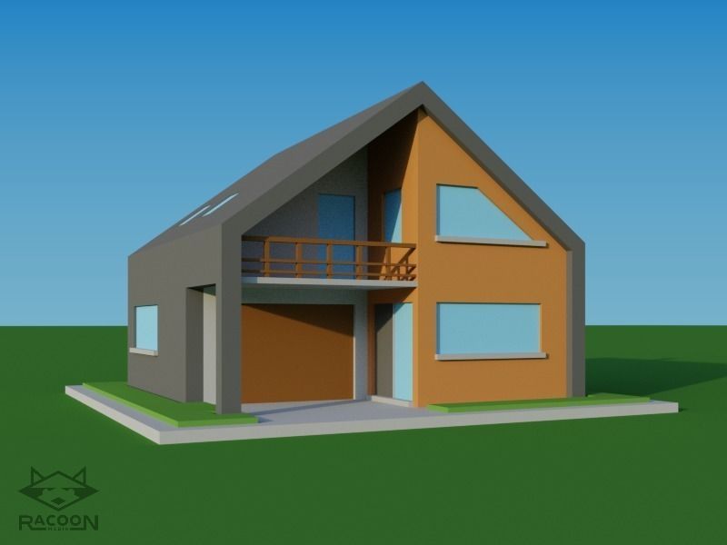 20 LowPoly houses Low-poly 3D model_20