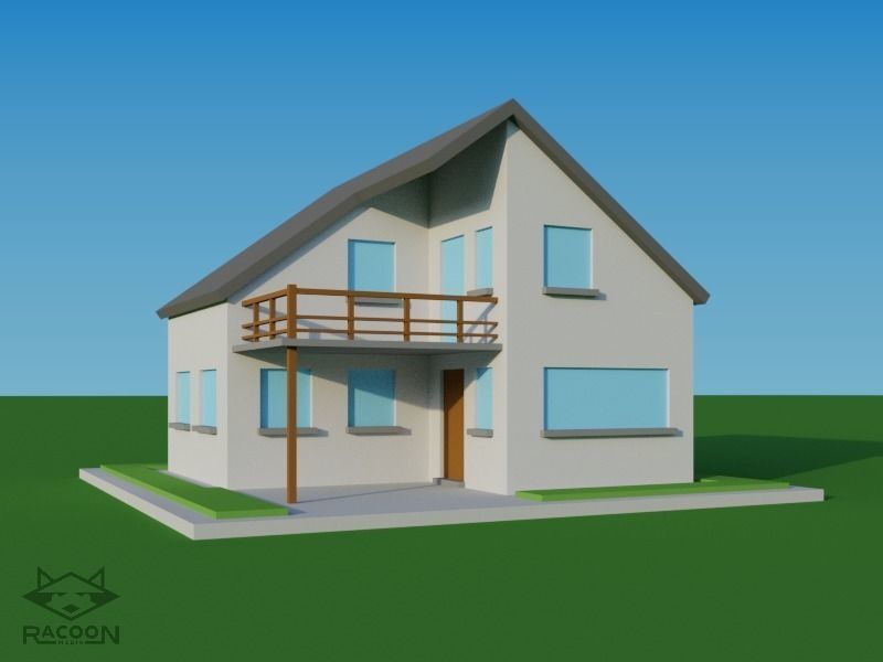 20 LowPoly houses Low-poly 3D model_14