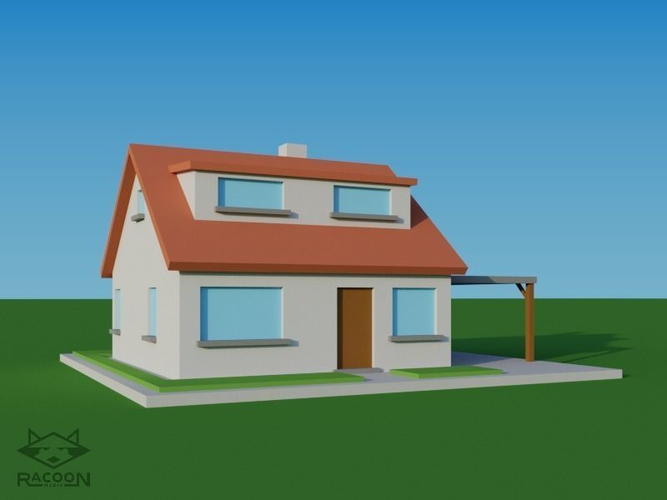 20 LowPoly houses Low-poly 3D model 5