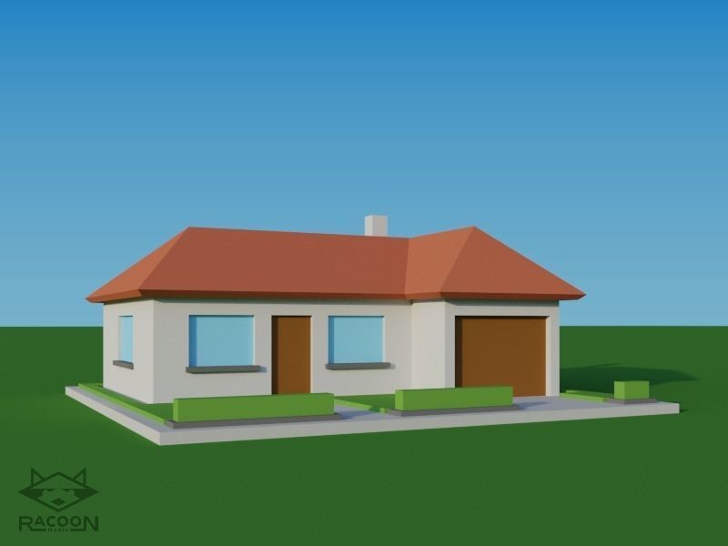 20 LowPoly houses Low-poly 3D model_5