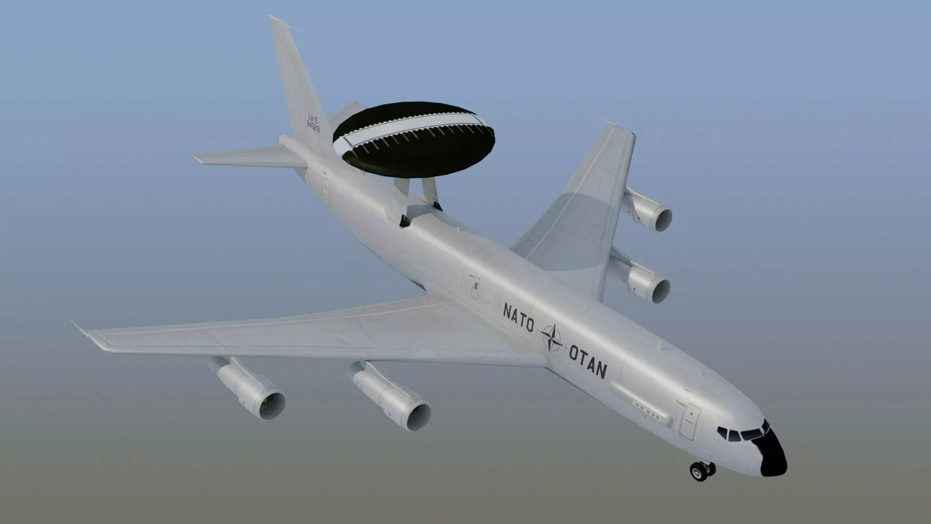 E3 Sentry NATO Military AWACS Radar Aircraft Game Ready 3D Model 3D model