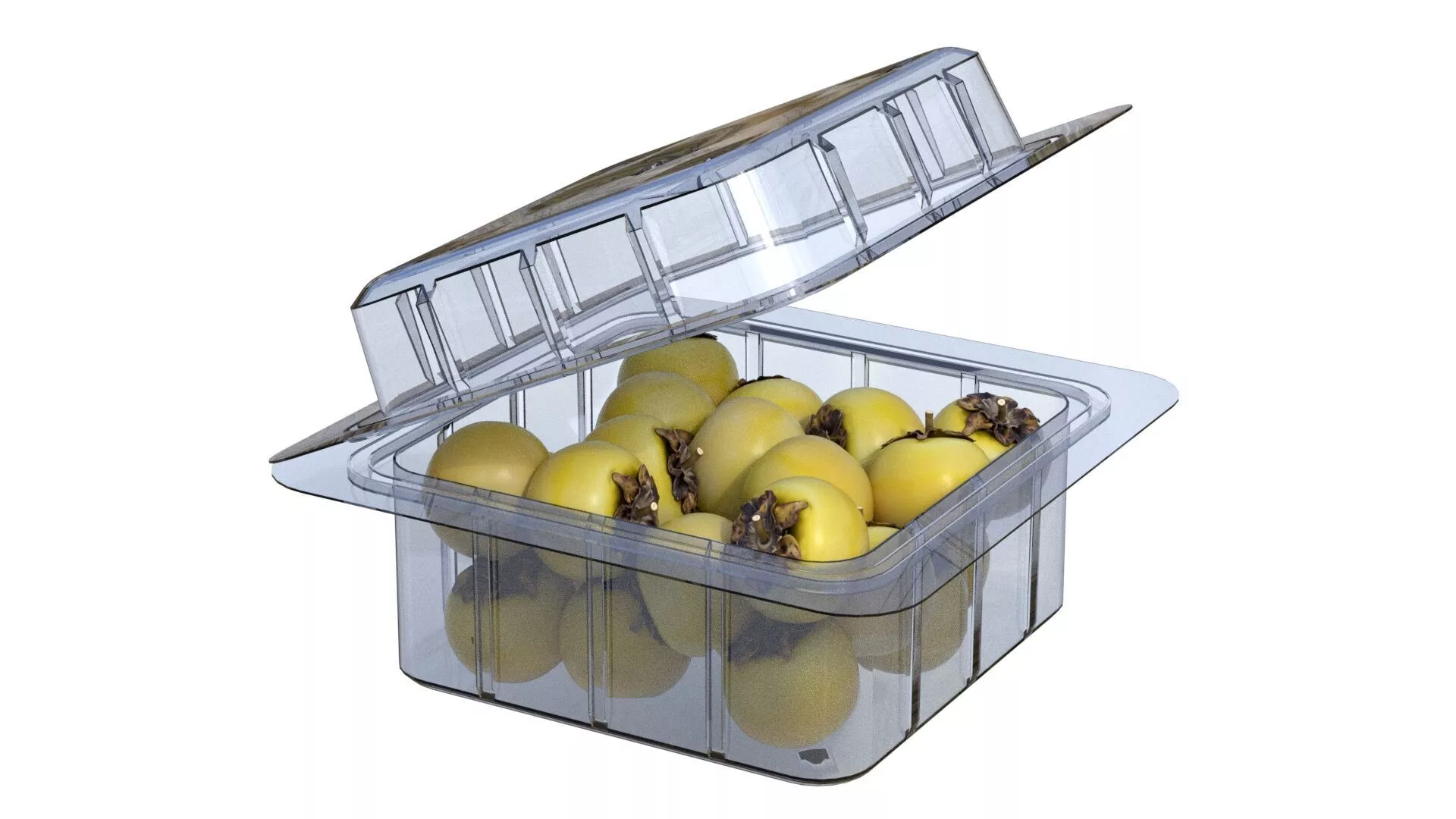 Nance Fruit Box Plastic Transparent Low-poly 3D model
