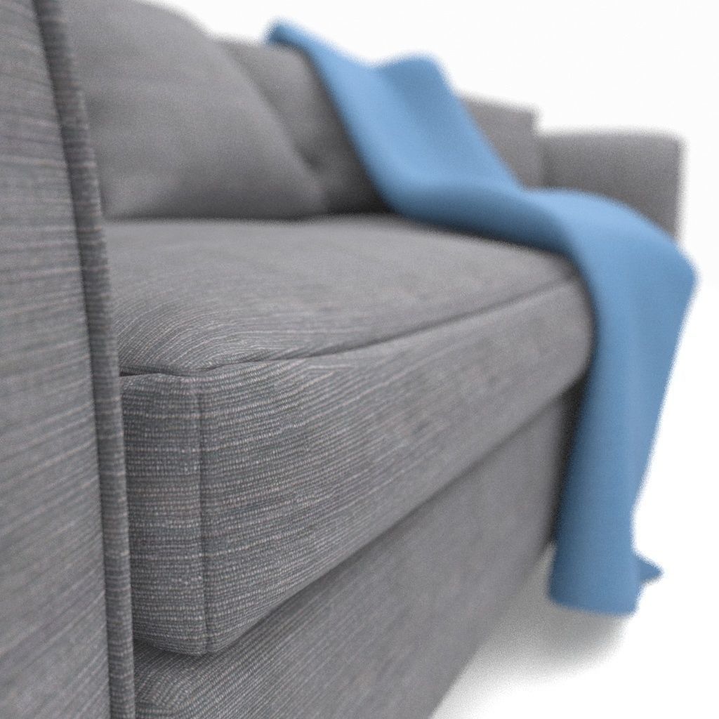 Sofa realistic with blanket 3D model_1