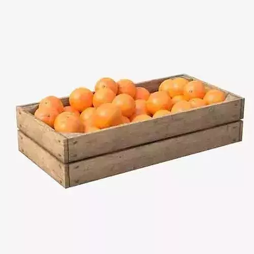 Orange Wooden Crate Low-poly 3D model 6