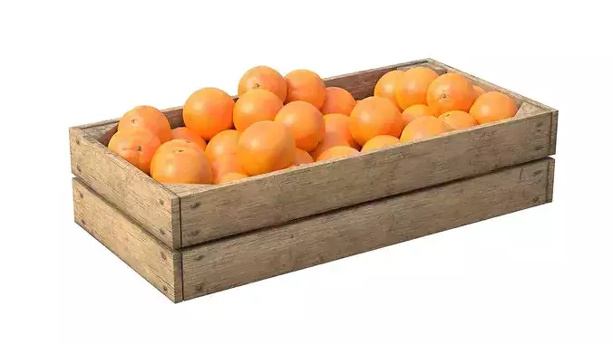 Orange Wooden Crate Low-poly 3D model