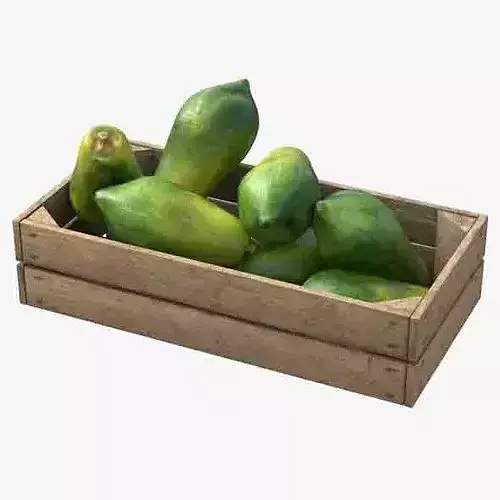 Papaya Wooden Crate Low-poly 3D model 6