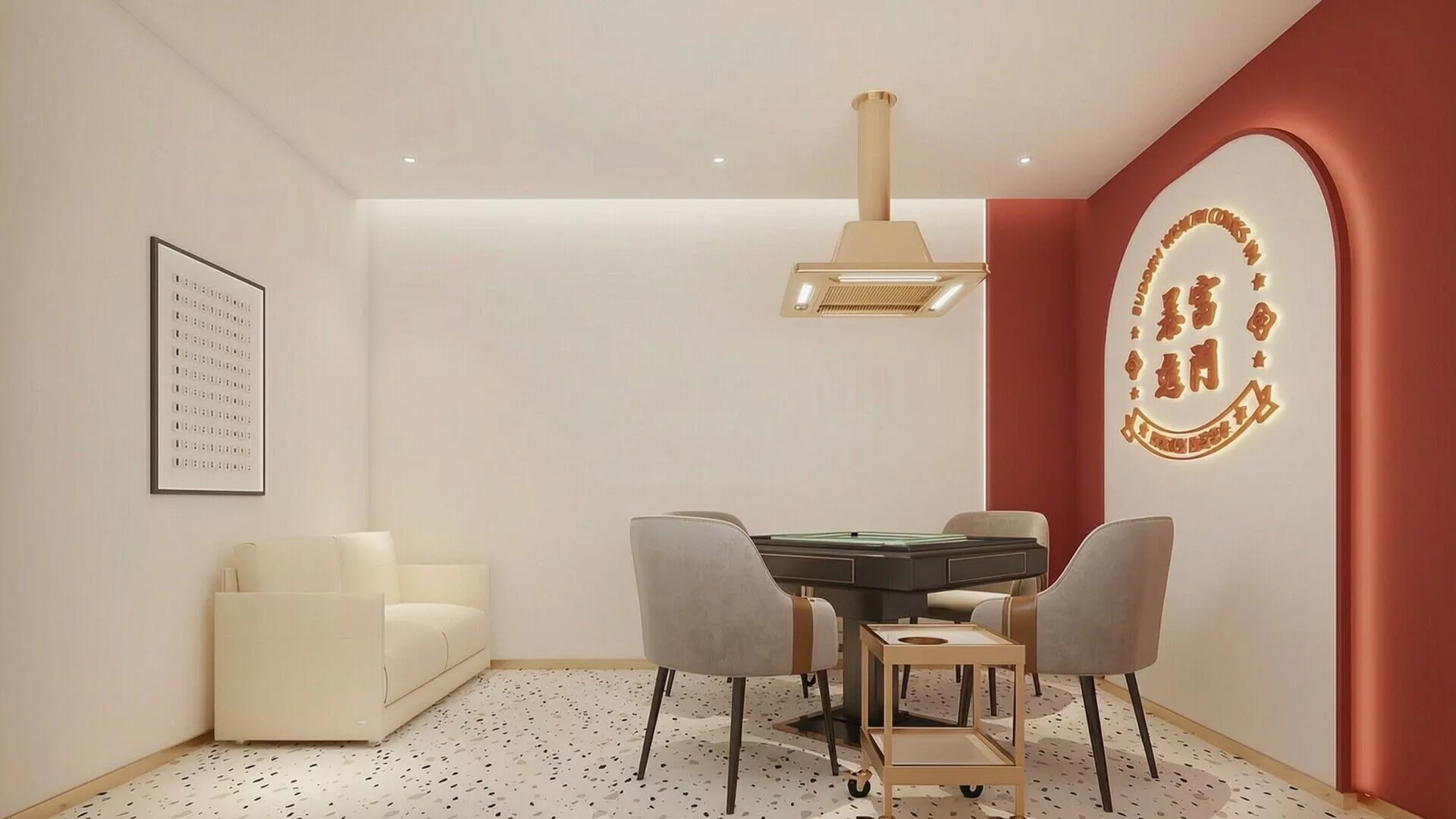Modern Mahjong Room Interior 3D model