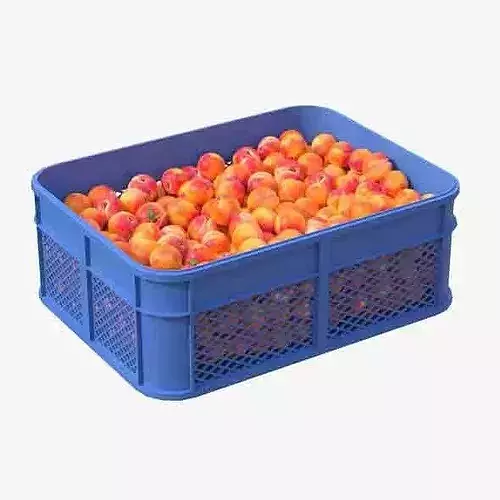 Peach Plastic Crate Low-poly 3D model 6