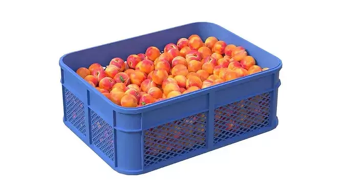 Peach Plastic Crate Low-poly 3D model