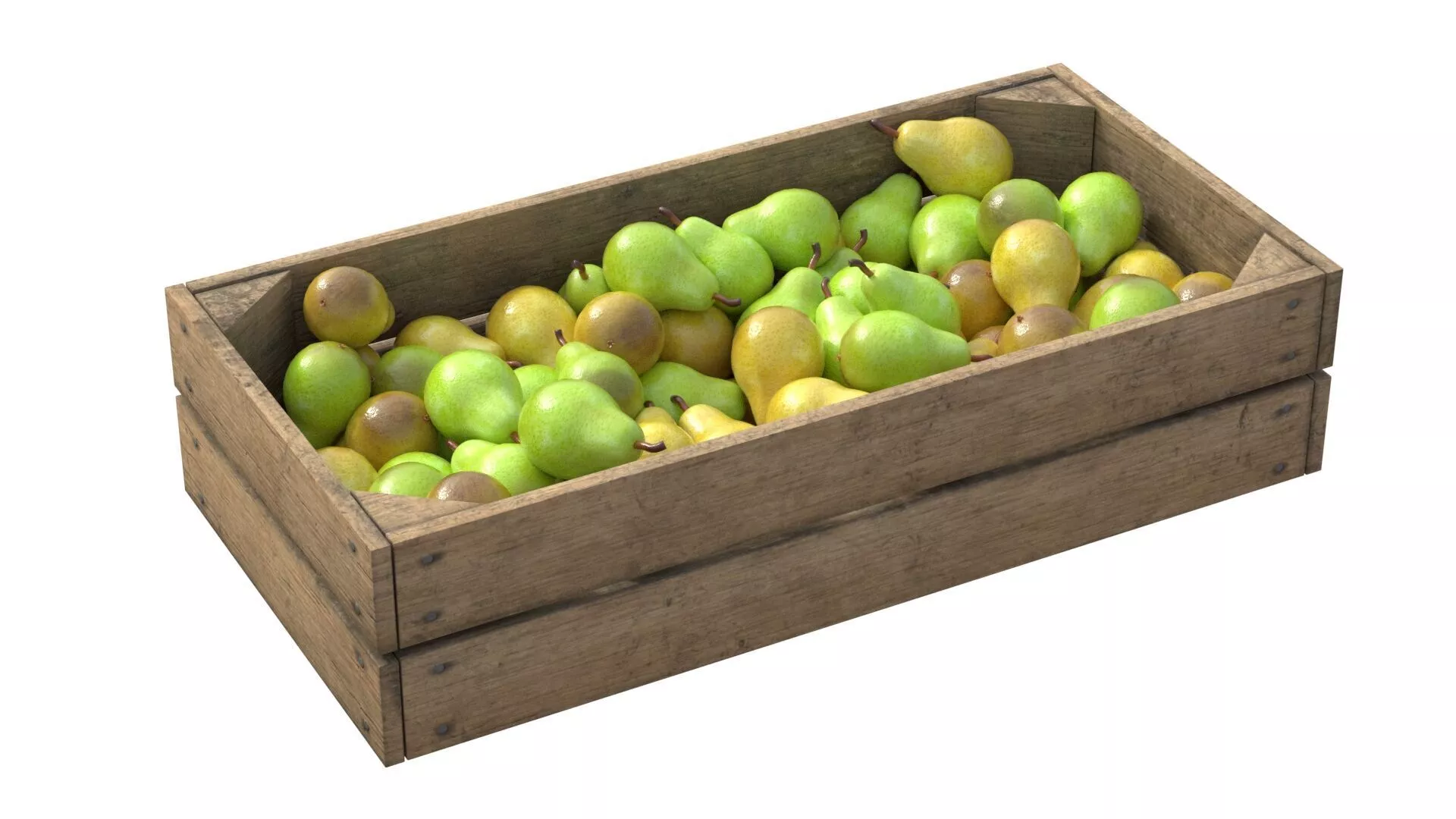 Pear Wooden Crate Low-poly 3D model