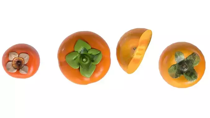 Persimmon Fruit Low-poly 3D model 7