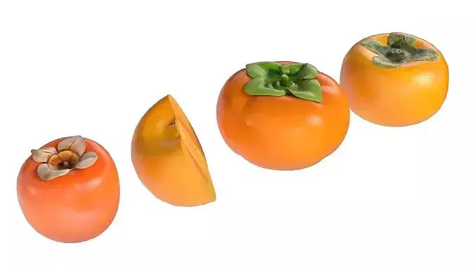 Persimmon Fruit Low-poly 3D model