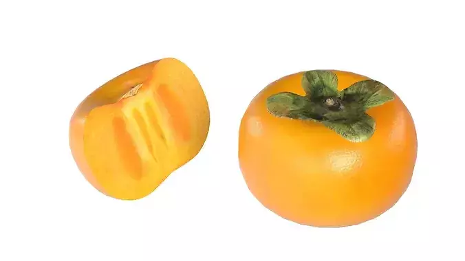 Persimmon Fruit Low-poly 3D model 3