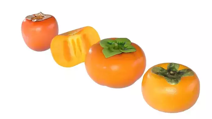 Persimmon Fruit Low-poly 3D model 2