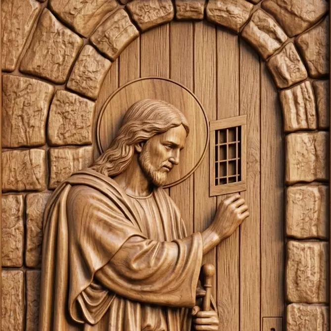 Jesus christ Knocking Door 3D print model
