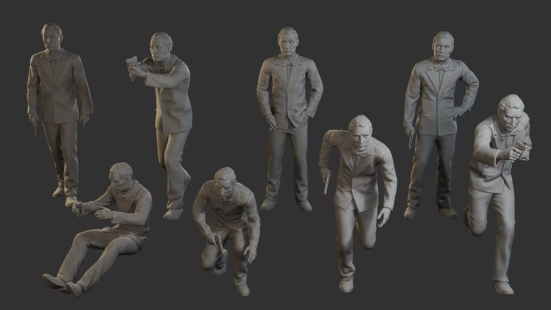 Male Spy Agent MSA1 Pack1 3D print model