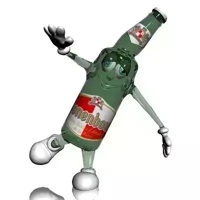 Beer Bottle Cartoon Character 3D model