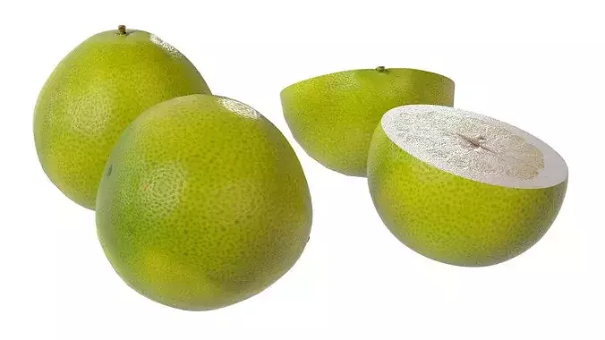 Pomelo Fruit Low-poly 3D model 4
