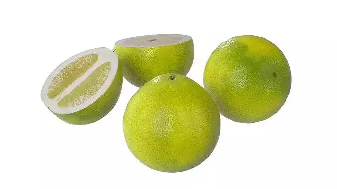 Pomelo Fruit Low-poly 3D model 2