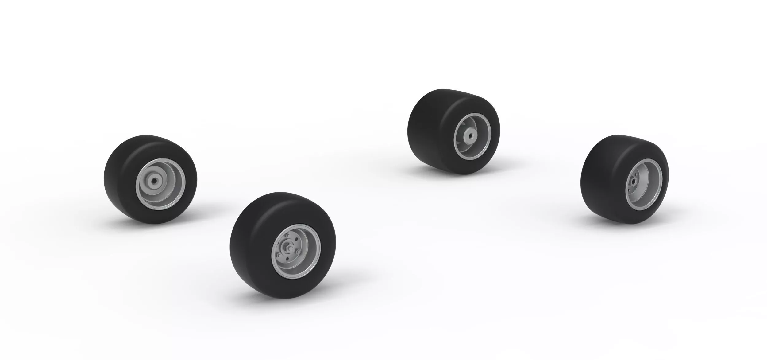 Wheel Set of Quarter Midget Scale 1 to 16 3D print model