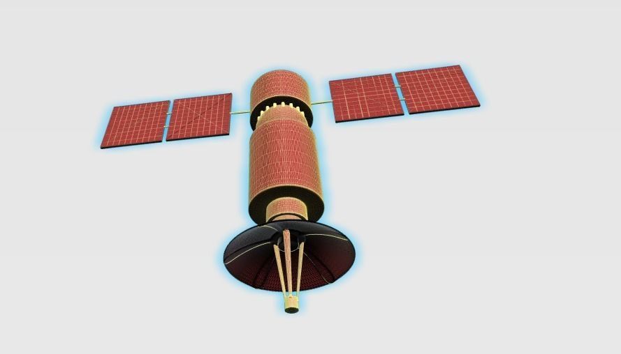 Satellite spacecraft with two satellites 3D print model_0