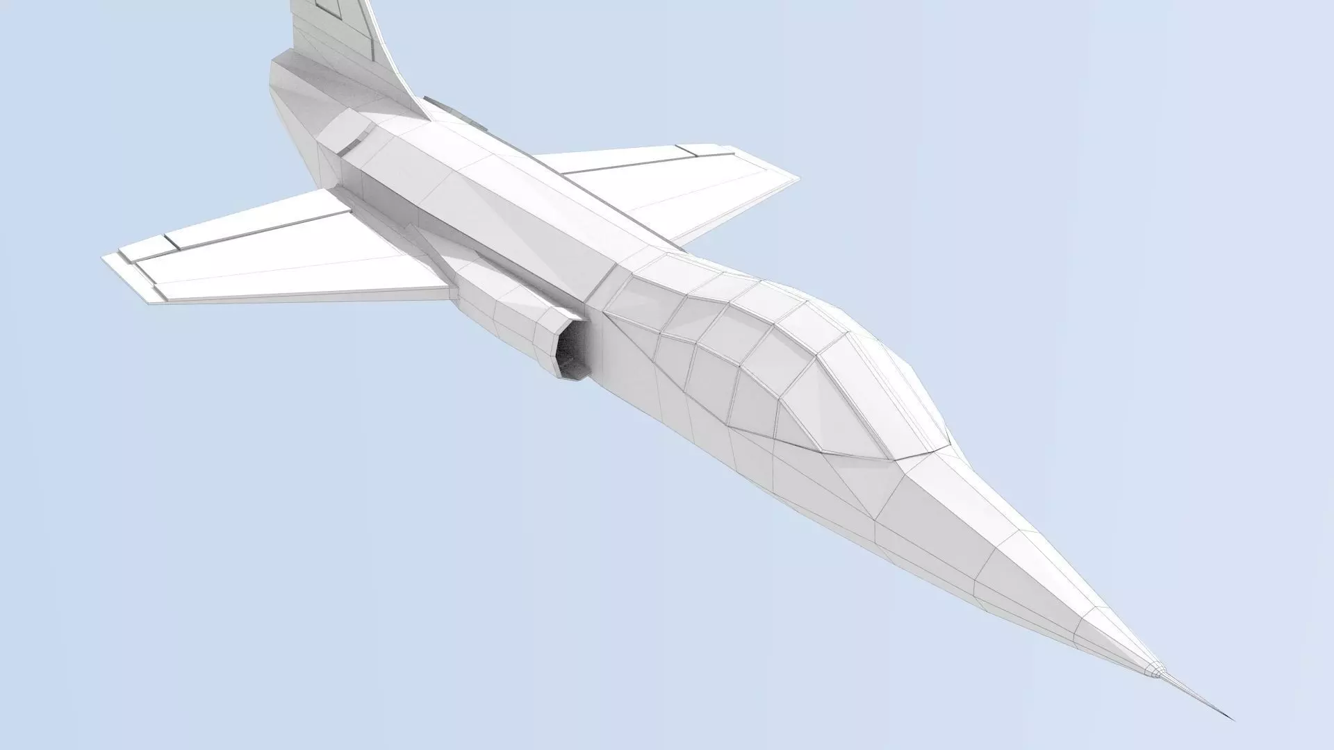 XF-104 fighter jet in sky Free low-poly 3D model