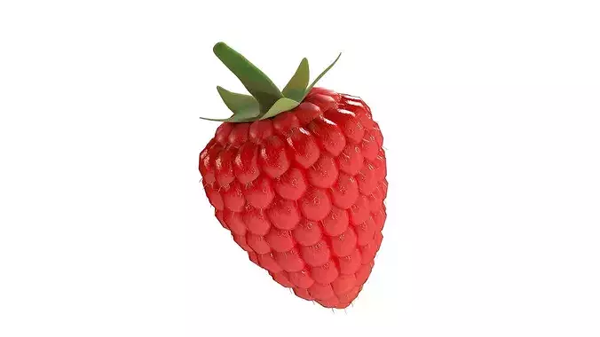 Raspberry Fruit Low-poly 3D model 5