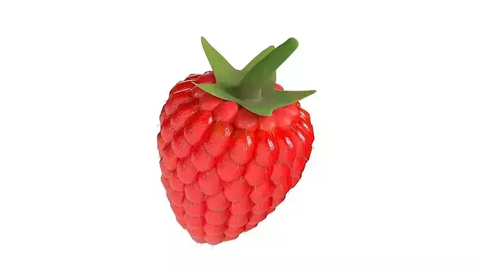 Raspberry Fruit Low-poly 3D model 4