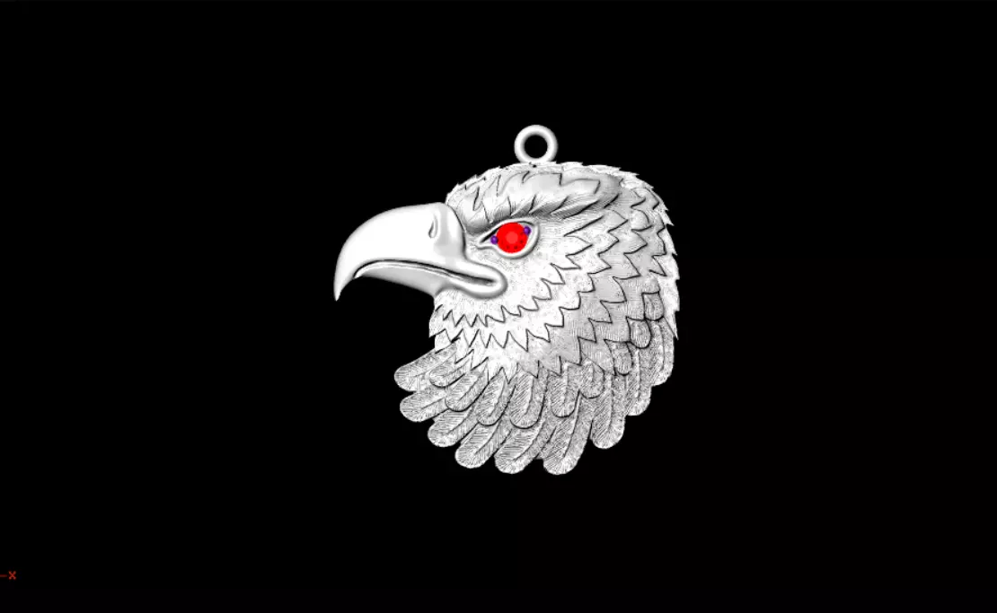 Stylized Eagle Head Jewelry Pendant 3D Model Free Free 3D print model