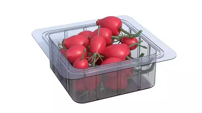 Rosehip Fruit Box Plastic Transparent Low-poly 3D model 4