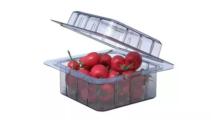 Rosehip Fruit Box Plastic Transparent Low-poly 3D model 3
