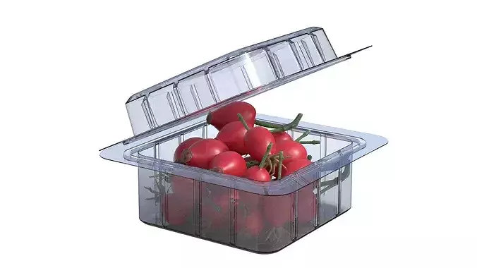 Rosehip Fruit Box Plastic Transparent Low-poly 3D model