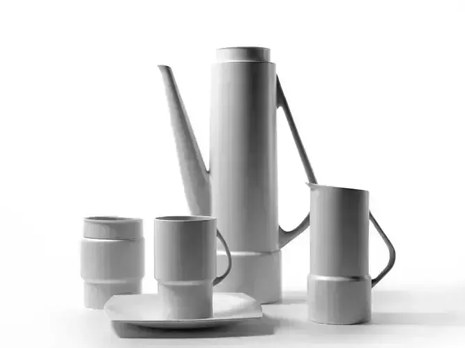 Silhouette Coffee Set 3D model
