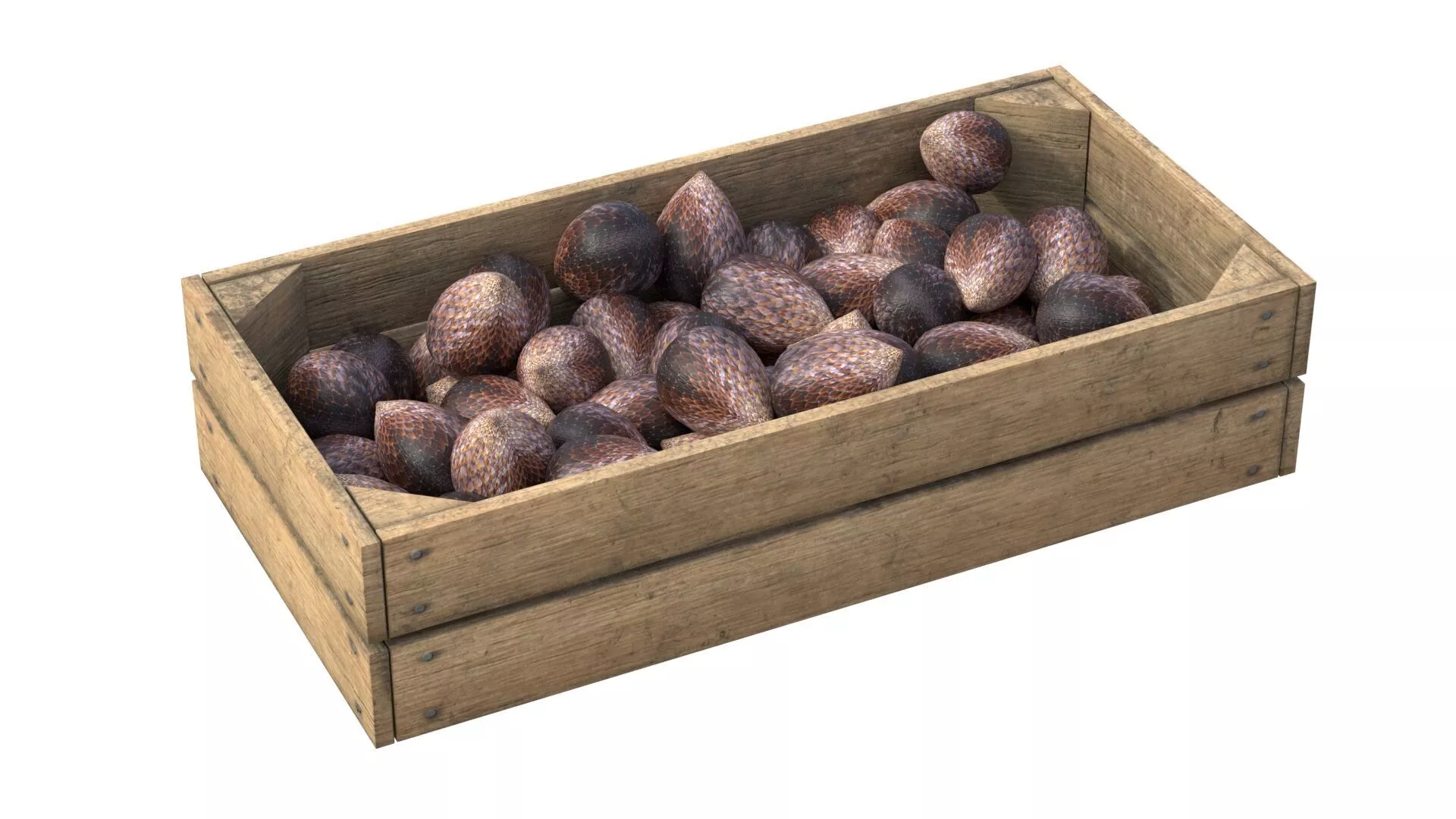 Salak Wooden Crate Low-poly 3D model