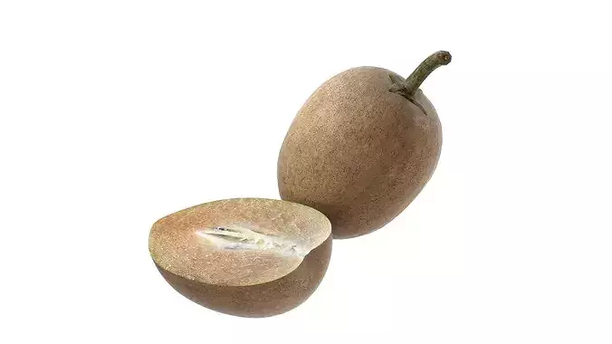 Sapodilla Fruit Low-poly 3D model 2