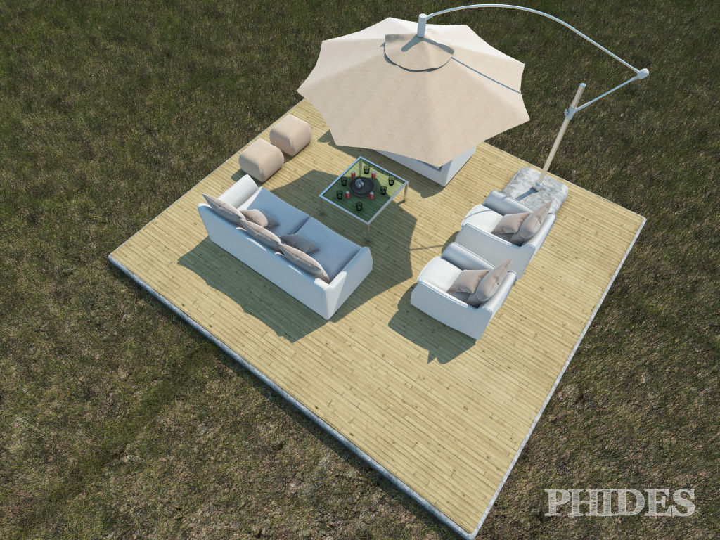 Patio 1 table and chairs 3D model_3