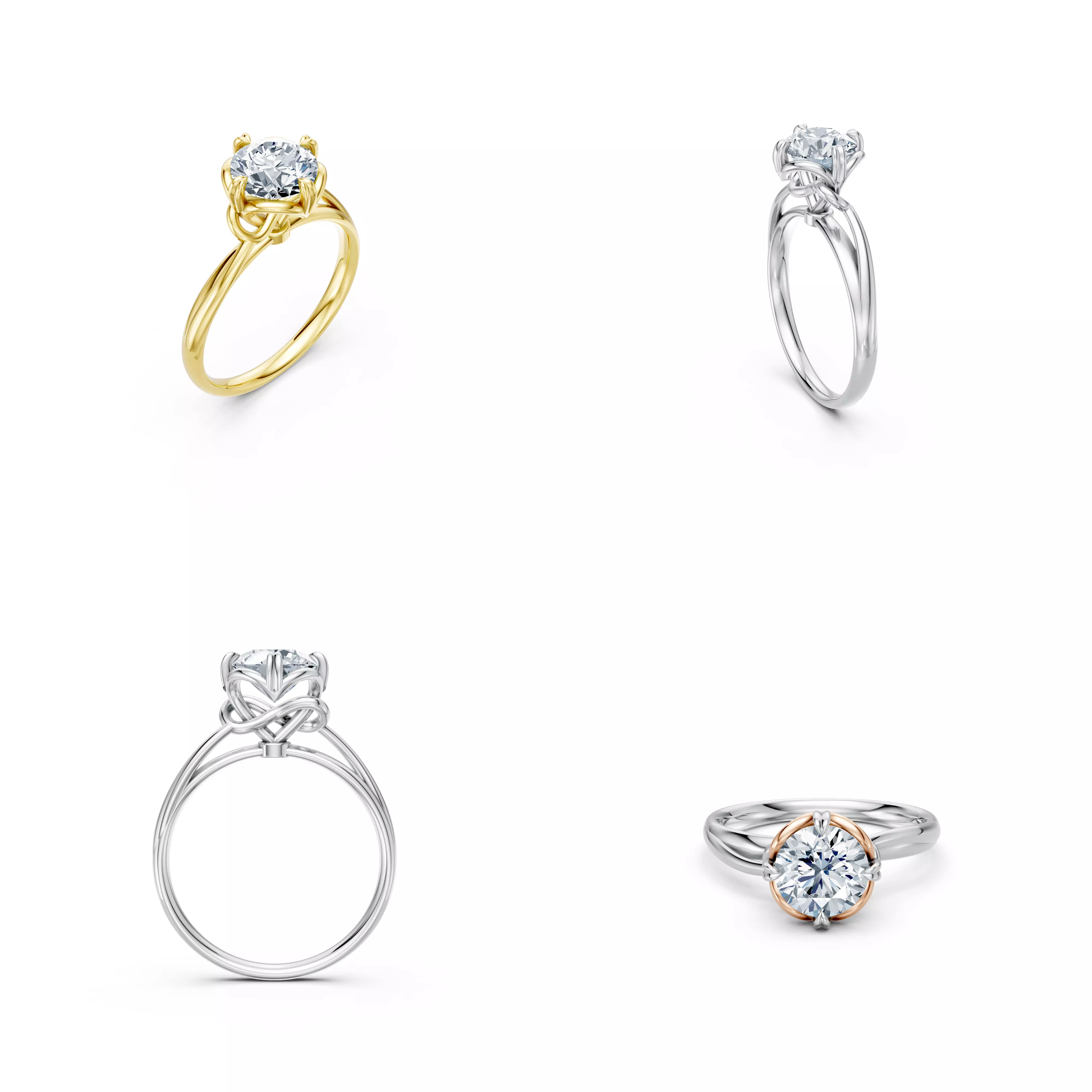 Celtic Knot Solitaire Ring CAD STL 3DM Jewelry Design Model 3D print model