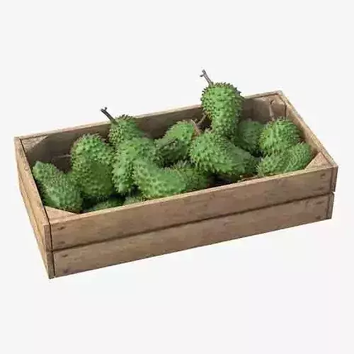 Soursop Wooden Crate Low-poly 3D model 6