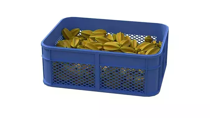 Starfruit Plastic Crate Low-poly 3D model