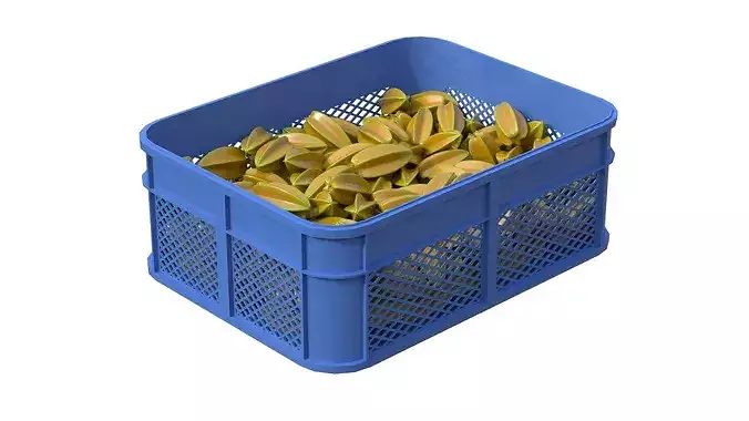 Starfruit Plastic Crate Low-poly 3D model 2