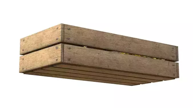 Starfruit Wooden Crate Low-poly 3D model 5