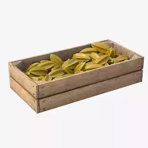 Starfruit Wooden Crate Low-poly 3D model 6