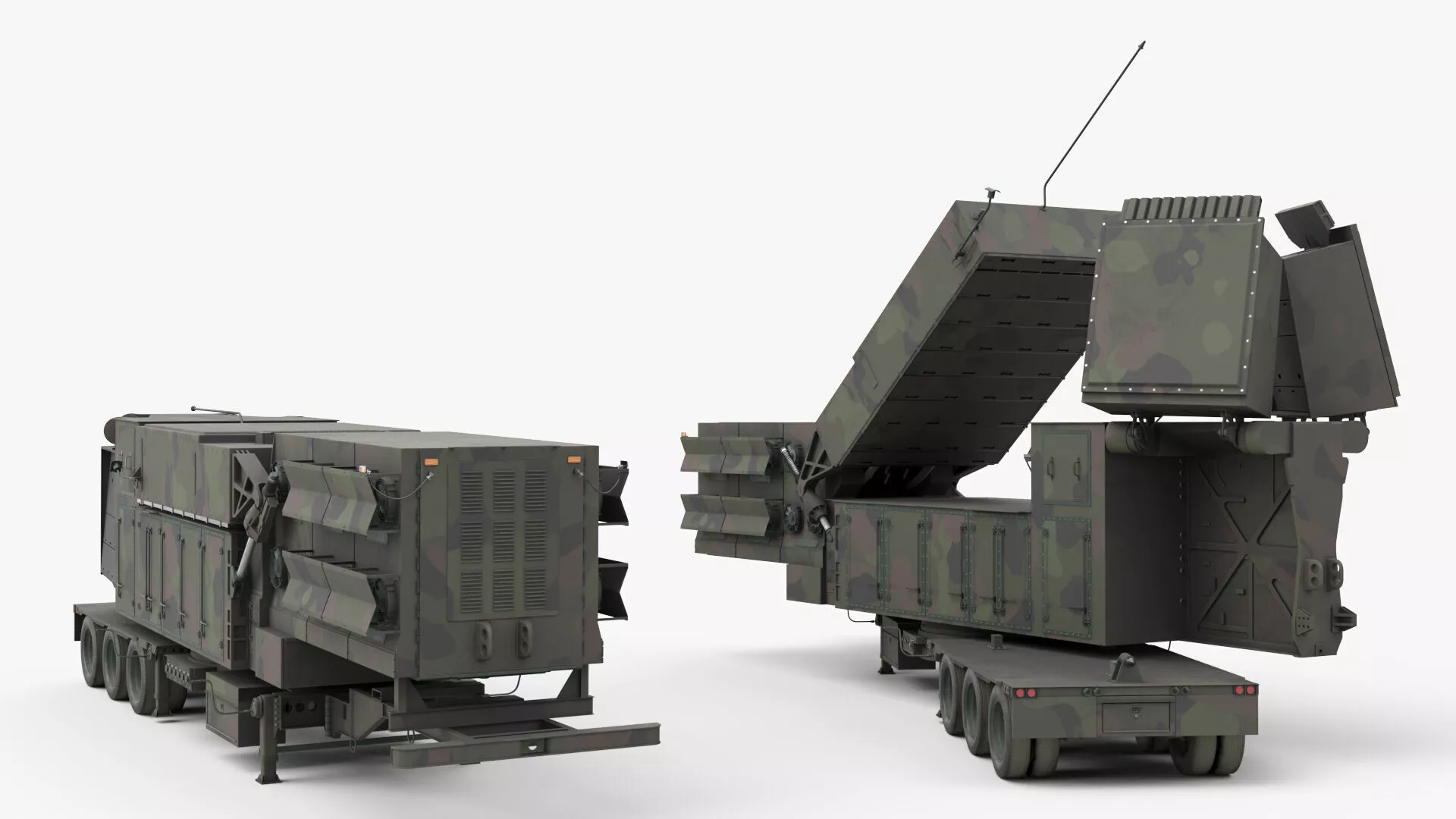 Military Phased Array Radar System Camouflage Rigged Cinema 4D 3D model