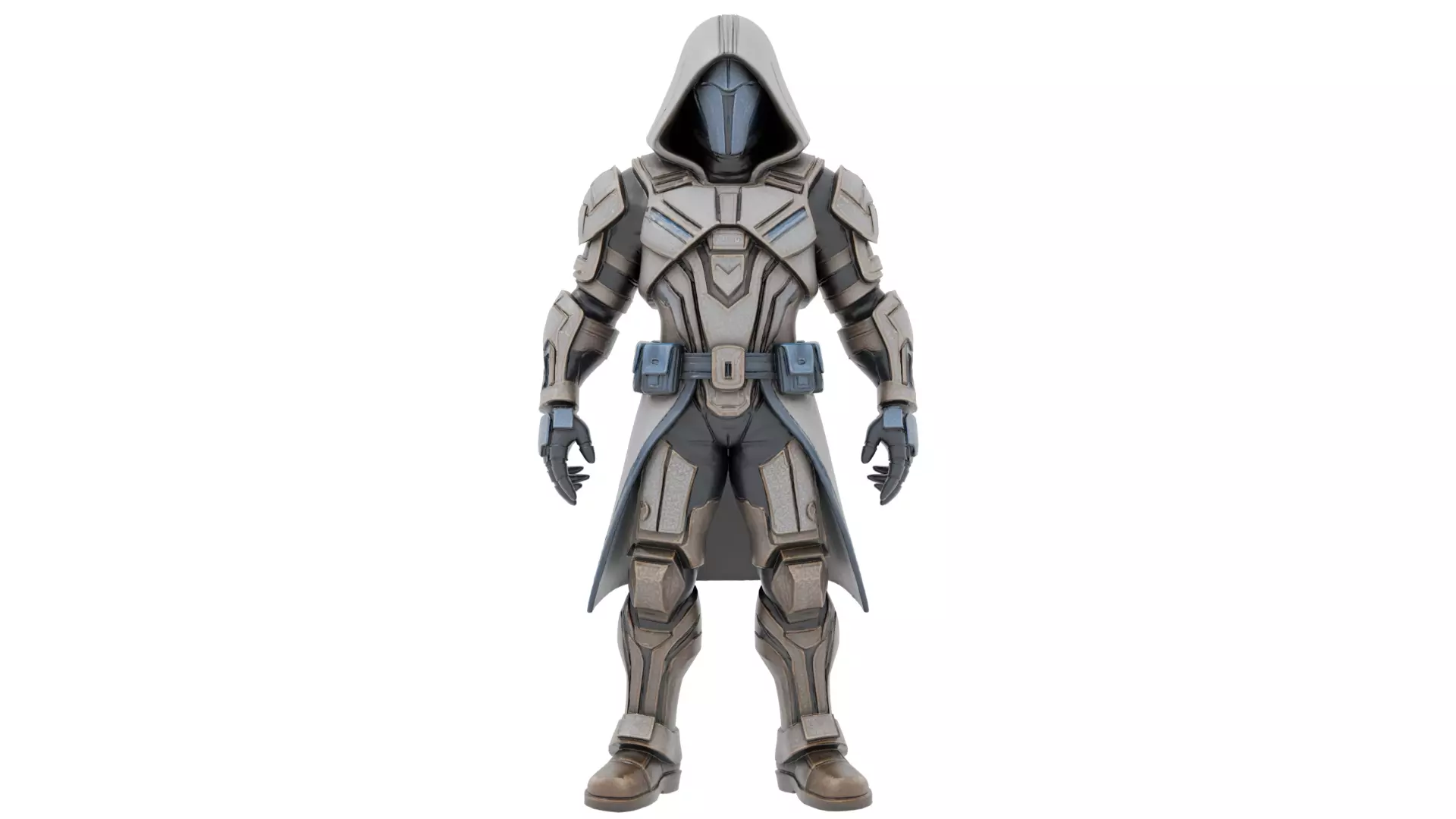 3D Printable Futuristic Armored Hooded Character Model 3D print model
