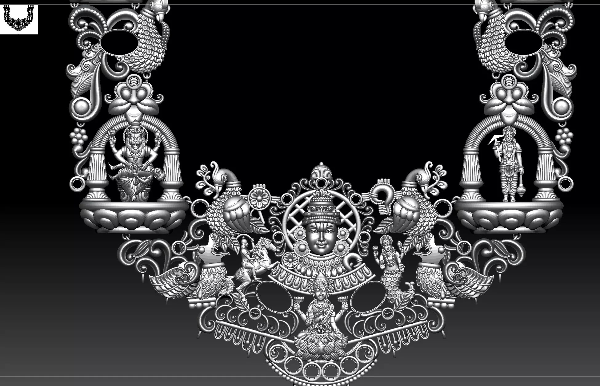 Vishnu Avatar Temple Necklace STL 3D print model