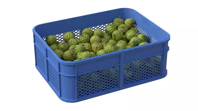 Sugar Apple Plastic Crate Low-poly 3D model