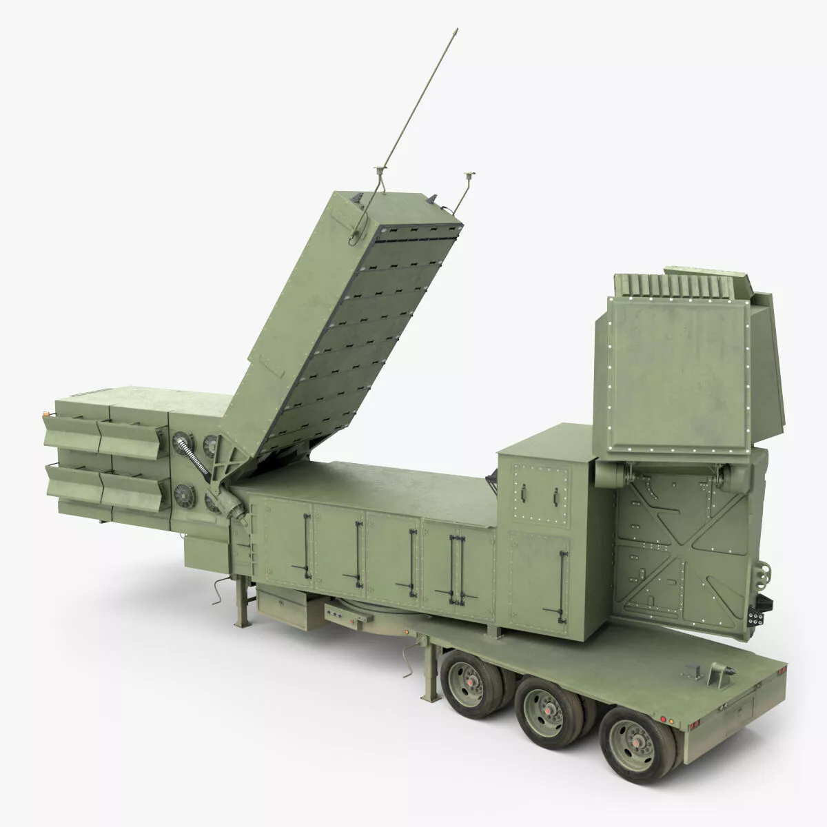 Long Range Surveillance Radar Platform Deployed Rigged for Maya 3D model
