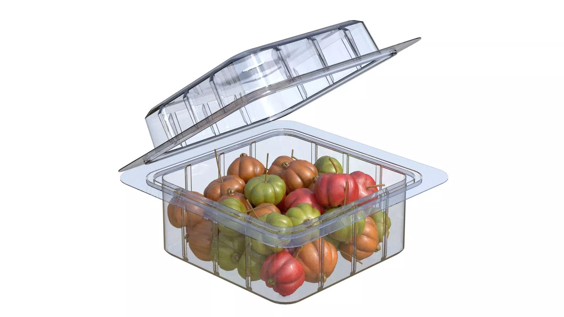 Surinam Cherry Fruit Box Plastic Transparent Low-poly 3D model